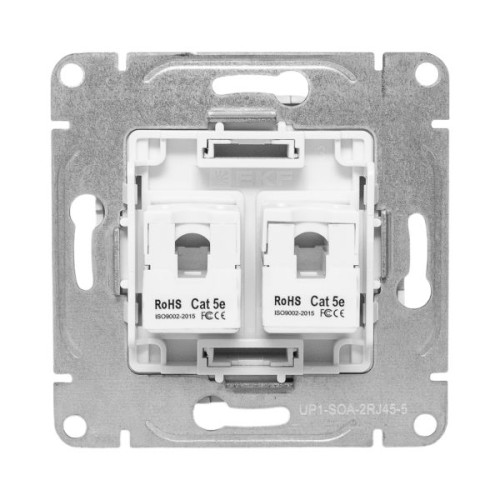 Механизм роз. RJ45 - 2шт, (cat5), алюм. Эпика EKF Механизм роз. RJ45 - 2шт, (cat5), алюм. Эпика EKF