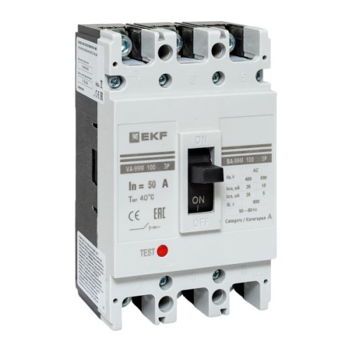 ВА-99М 100/50А 3P 10In 35кА с термомагнитным расцепителем EKF