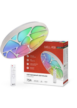 Светильник светодиодный COMFORT SHELL-RGB 75Вт 230В 3000-6500К 6000лм 495х85мм с пультом ДУ IN HOME 4690612044651