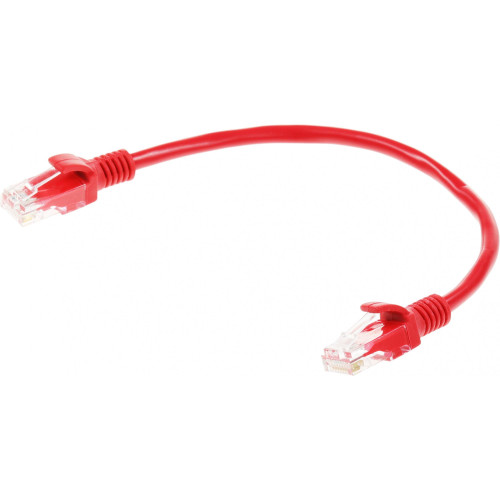 Патч-корд Premier PP12-0.25M/R 1000Гбит/с UTP 4 пары cat.5E CCA molded 0.25м красный RJ-45 (m)-RJ-45 (m)