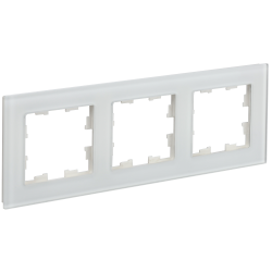 BRITE Рамка 3-местная РУ-3-2-Бр стекло белый матовый IEK