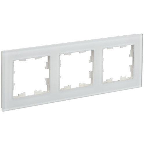 BRITE Рамка 3-местная РУ-3-2-Бр стекло белый матовый IEK