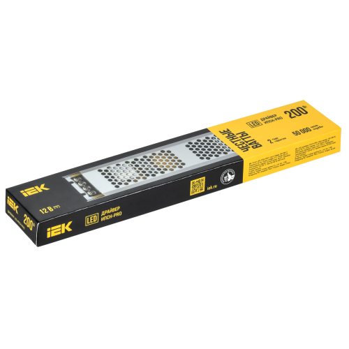 Драйвер LED ИПСН-PRO 200Вт 12В блок-клеммы IP20 IEK