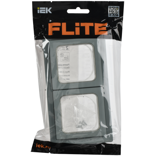 FLITE Рамка 2-местная IP55 Рпро-2-55-ФлС серый IEK FLITE Рамка 2-местная IP55 Рпро-2-55-ФлС серый IEK