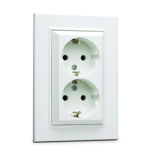Розетка 2-я с/з СП Karea 16А IP20 бел. Makel 56001082