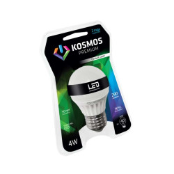 Лампа светодиодная KOSMOS premium 4Вт грушевидная A50 E27 230В 4500К Космос KLED4wA50230vE2745