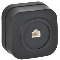 GLORY Розетка для открытой установки компьютерная RJ45 кат.5E РК10-ХЧм черный матовый IEK