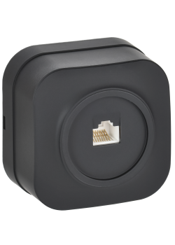 GLORY Розетка для открытой установки компьютерная RJ45 кат.5E РК10-ХЧм черный матовый IEK