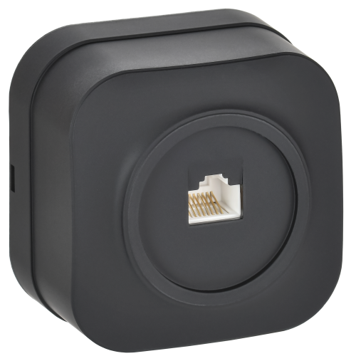 GLORY Розетка для открытой установки компьютерная RJ45 кат.5E РК10-ХЧм черный матовый IEK