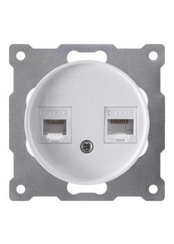 Розетка компьютерная 2-м СП Florence RJ45 кат.5E механизм бел. (1E20901300) OneKeyElectro 2172772