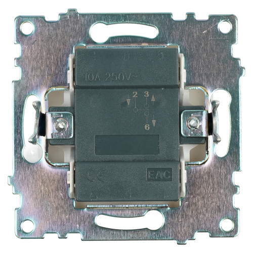 Переключатель 1-клавишный (механизм), STEKKER GLS10-7105-01, 250V, 10А, серия Катрин, белый Переключатель 1-клавишный (механизм), STEKKER GLS10-7105-01, 250V, 10А, серия Катрин, белый