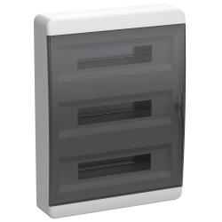 TEKFOR Корпус пластиковый ЩРН-П-54 IP41 черная прозрачная дверь IEK