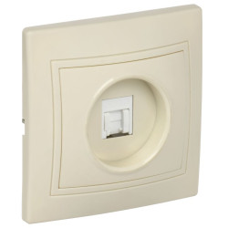 Розетка компьютерная 1-м СП Кварта РК10-ККм IP20 крем. IEK EKK10-K33-DM