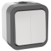 TORS Выключатель двухклавишный 10А IP55 TS205 серо-белый IEK TORS Выключатель двухклавишный 10А IP55 TS205 серо-белый IEK