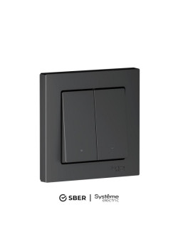 Выключатель 2-кл. AtlasDesign Smart 10А (сх. 5) L+N с подсветкой Zigbee механизм карбон SE ATN001053Z