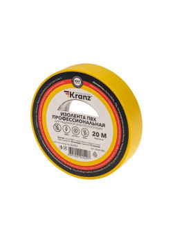 Изолента ПВХ профессиональная 0.18х19мм 20м желт. Kranz KR-09-2802