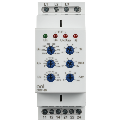 Реле контроля фаз ORF-10 3 фазы 2 контакта 220-460В AC ONI