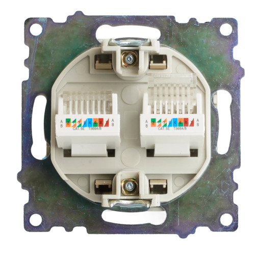 Розетка компьютерная 2-местная RJ-45 (механизм) STEKKER GLS00-7109-08, серия Катрин, золото Розетка компьютерная 2-местная RJ-45 (механизм) STEKKER GLS00-7109-08, серия Катрин, золото