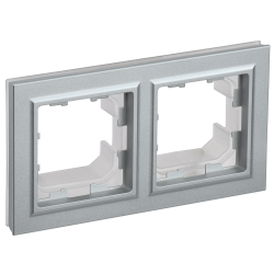 BRITE Рамка 2-местная IP44 РУ-2-БрА-44 алюминий IEK