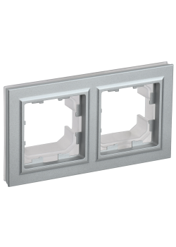 BRITE Рамка 2-местная IP44 РУ-2-БрА-44 алюминий IEK