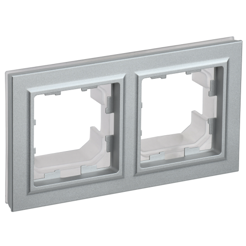 BRITE Рамка 2-местная IP44 РУ-2-БрА-44 алюминий IEK