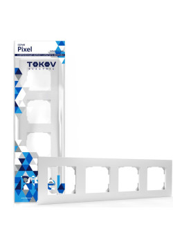 Рамка 4-м Pixel универс. бел. TOKOV ELECTRIC TKE-PX-RM4-C01