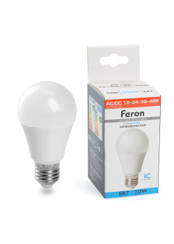 Лампа светодиодная низковольтная Feron LB-192 Шар E27 10W 12-48V 6400K