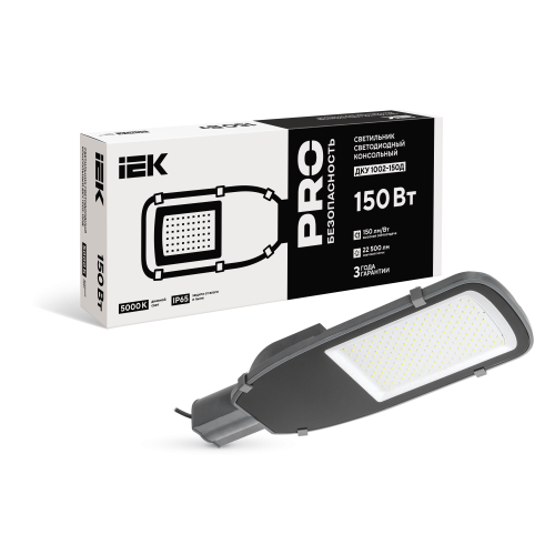 Светильник светодиодный консольный ДКУ 1002-150Д 5000К IP65 серый IEK