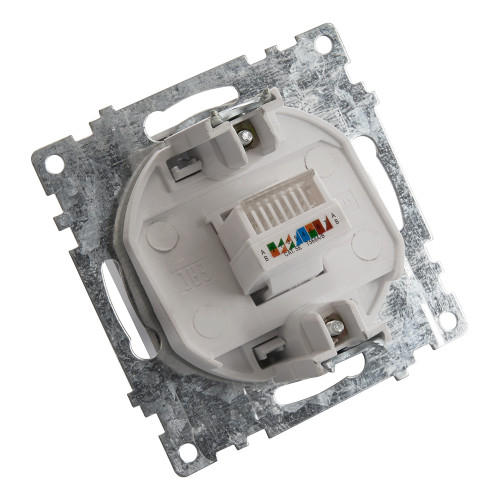 Розетка компьютерная 1-местная RJ-45 (механизм), STEKKER GLS00-7107-03, серия Катрин, серебро Розетка компьютерная 1-местная RJ-45 (механизм), STEKKER GLS00-7107-03, серия Катрин, серебро