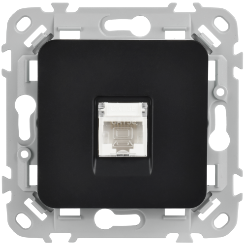 FLITE Розетка компьютерная RJ45 категория 5Е UTP РК5е-1-0-ФлЧ черный IEK