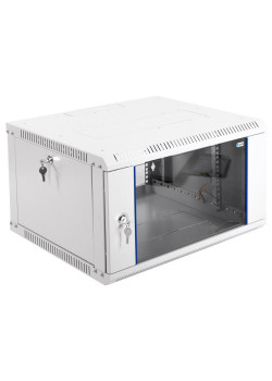 Шкаф телекоммуникационный настенный разборный ЭКОНОМ 6U (600 × 650) дверь стекло