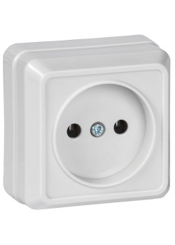 Розетка 1-м ОП Октава 10А IP20 без заземл. бел. IEK ERO10-K01-10-DC