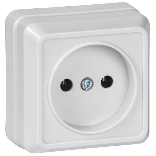 Розетка 1-м ОП Октава 10А IP20 без заземл. бел. IEK ERO10-K01-10-DC