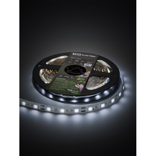 Лента светодиодная SMD5050-60 LED/м-IP20-12 В-14,4 Вт/м-6000 К (5 м) блистер TDM