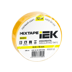 MIXTAPE BASIC Изолента 0,13х15мм желтая 10м IEK