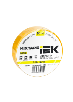 MIXTAPE BASIC Изолента 0,13х15мм желтая 10м IEK