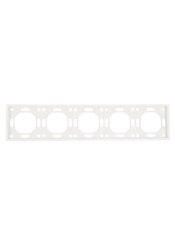 Рамка STEKKER, PFR00-5005-01 5-местная, серия Эмили, белый фарфор, soft touch