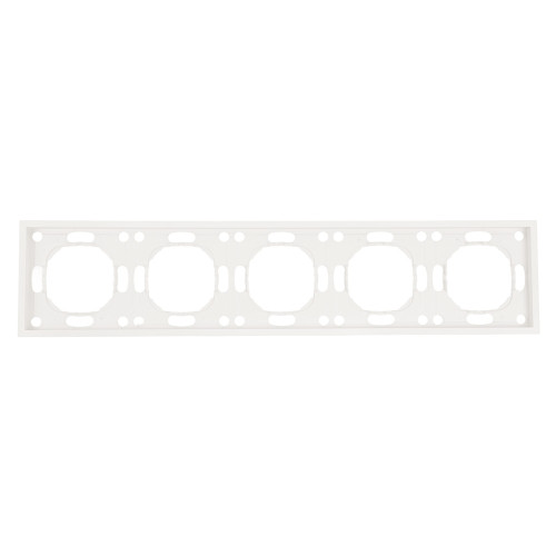 Рамка STEKKER, PFR00-5005-01 5-местная, серия Эмили, белый фарфор, soft touch