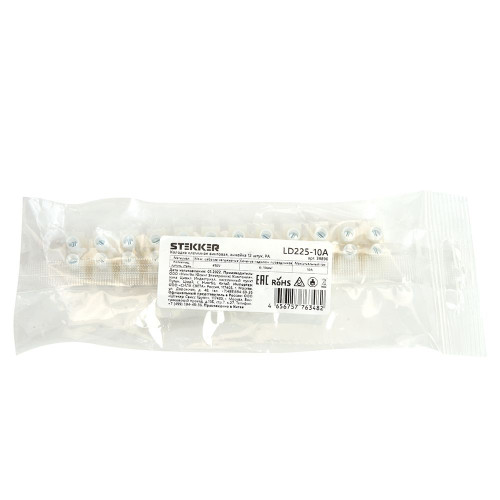 LD225-10A Зажим винтовой изолированный 450В, 10А, 12 пар, полиамид DIY LD225-10A Зажим винтовой изолированный 450В, 10А, 12 пар, полиамид DIY