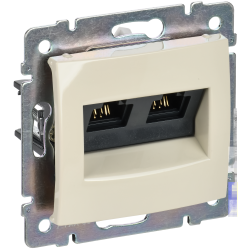 VALENA Розетка компьютерная двойная RJ45 категория 5Е UTP с захватами слоновая кость