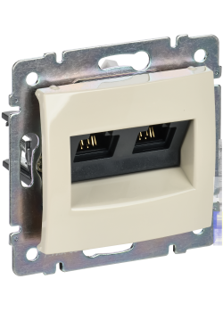 VALENA Розетка компьютерная двойная RJ45 категория 6 UTP с захватами слоновая кость