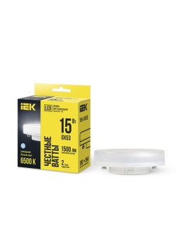 Лампа светодиодная T75 таблетка 15Вт 230В 6500К GX53 IEK LLE-T80-15-230-65-GX53
