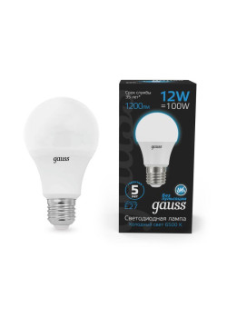 Лампа светодиодная Black 12Вт A60 грушевидная 6500К холод. бел. E27 1200лм GAUSS 102502312