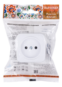 Розетка 2П открытой установки IP20 10А, белая 