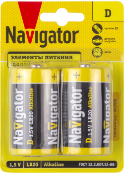 Элемент питания алкалиновый 93 996 NBT-NPE-LR20-BP2 NAVIGATOR 93996