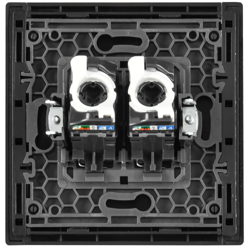FORTE&PIANO Розетка компьютерная двойная RJ45 кат.5E FP533 сталь IEK FORTE&PIANO Розетка компьютерная двойная RJ45 кат.5E FP533 сталь IEK