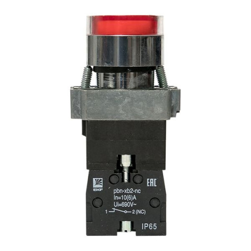 Кнопка BA42 с подсветкой 230В красная NC IP65 EKF Кнопка BA42 с подсветкой 230В красная NC IP65 EKF