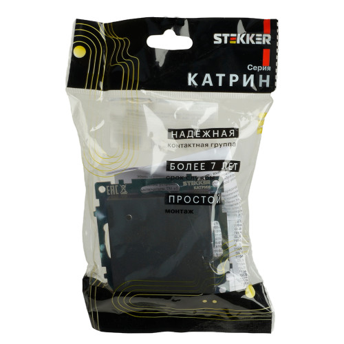 Переключатель 1-клавишный (механизм), 250В, 10А, серия Катрин, графит, GLS10-7105-06 Переключатель 1-клавишный (механизм), 250В, 10А, серия Катрин, графит, GLS10-7105-06