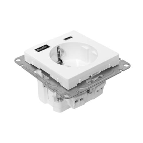 Механизм роз. с USB-A+С - 2шт, 16А, с з., со шт., бел. Эпика EKF Механизм роз. с USB-A+С - 2шт, 16А, с з., со шт., бел. Эпика EKF