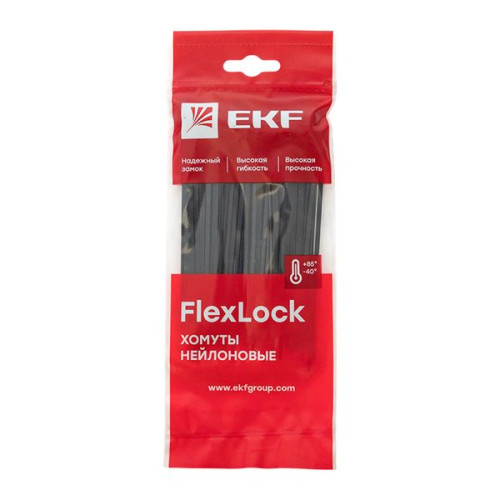 Хомут P6.6 стандартный (ч), 2.5x100 (100шт) FlexLock Хомут P6.6 стандартный (ч), 2.5x100 (100шт) FlexLock